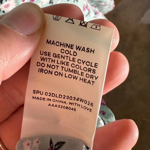 NWT BloomChic Floral Tiered Midi Dress Light Blue Pink Square Neck Pockets US 12 - Picture 9 of 12